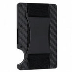 Signature Black Matte Carbon Fibre Card Guard Wallet with Elastic Strap RFID Safe 1pc Compact Commuter