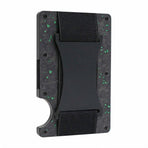 Speckled Green Forged Carbon Card Wallet RFID Anti-Skimming Money Clip with Wrist Strap 1pc Halloween Gift Idea