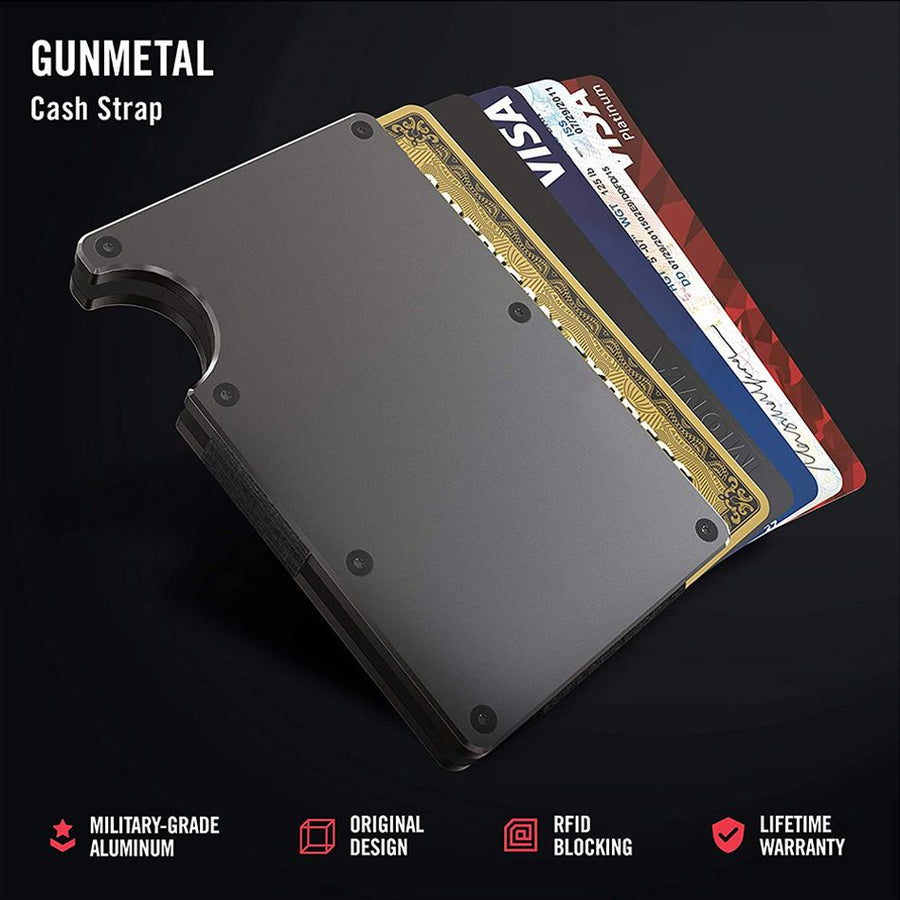 Screw-Assembled Hardshell Card Carrier Deep Green Aluminium Alloy Metal Clip Banknote Holder Anti-RFID 1pc Pocket EDC