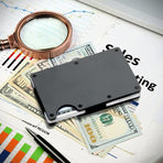 Screw-Assembled Hardshell Card Carrier Deep Green Aluminium Alloy Metal Clip Banknote Holder Anti-RFID 1pc Pocket EDC