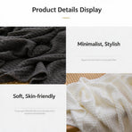 Dark Grey Tassel Fringed Knit Throw 130 x 170cm Cozy Spring Lap Blanket for Couch Bedroom Halloween Movie Night