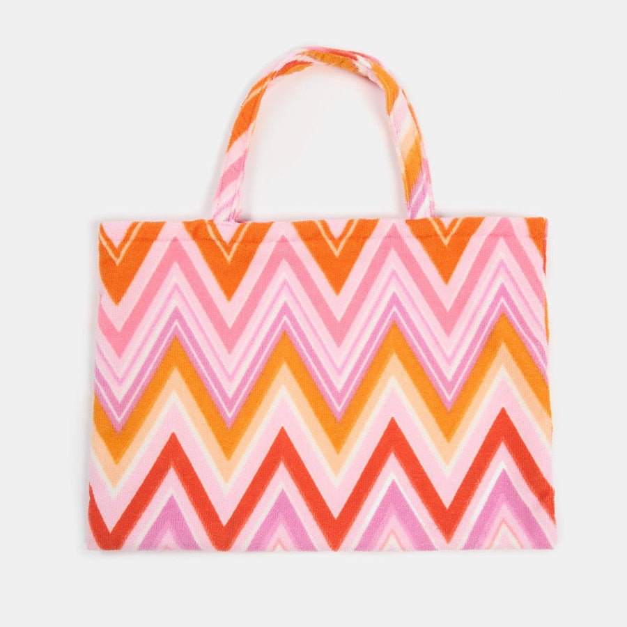 Zigzag Print Sun Lounger Towel Cover ST002 75x210cm Terry Cloth Pocket Carry Pouch Poolside Holiday