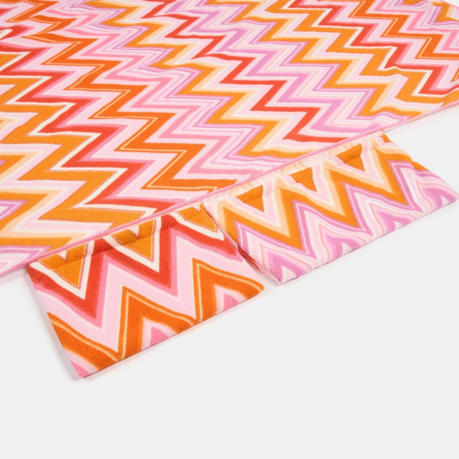 Zigzag Print Sun Lounger Towel Cover ST002 75x210cm Terry Cloth Pocket Carry Pouch Poolside Holiday