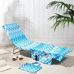 Terry Cloth Lounger Chair Cover ST003 75x210cm Carry Pouch Pocket Poolside Sunbathing Mat