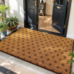 Elegant Footprint Pattern Faux Coir Mat 40x60cm Washable Dirt Scraper Welcome Rug for Porch Hallway Halloween