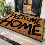 Oversized WELCOME HOME Big Letter Coir-Effect Doormat 50x80cm Mud Barrier Heavy Traffic Doorway Rug Halloween Outdoor Indoor