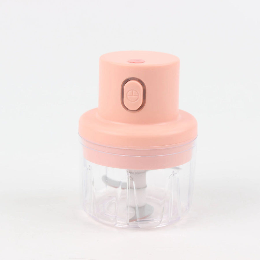 Pink 100ML Small Garlic Mincer One-Touch Mini Food Chopper for Ginger Chilli Meal Prep Compact Kitchen Tool