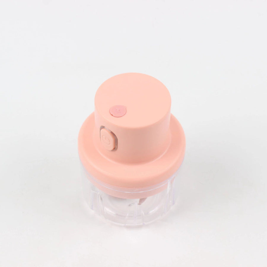 Pink 100ML Small Garlic Mincer One-Touch Mini Food Chopper for Ginger Chilli Meal Prep Compact Kitchen Tool