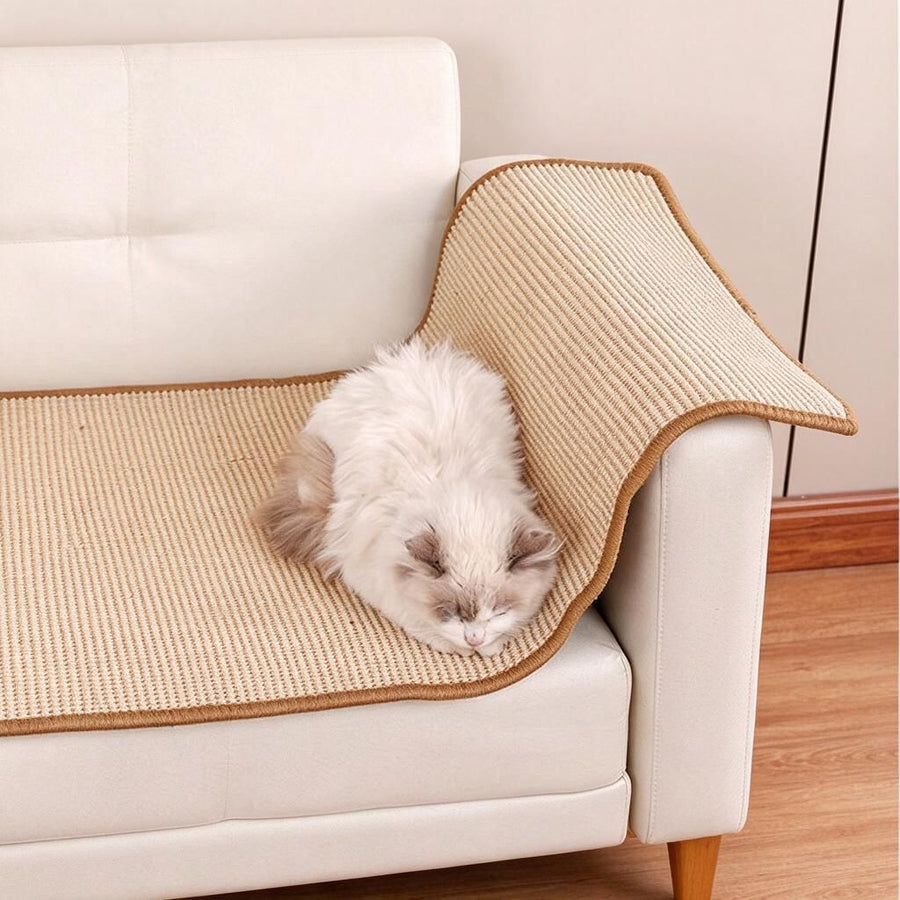 Cat Scratching Pad 30x40cm Natural Woven Sisal Furniture Guard Anti-Scratch Lounger Mat No Sticky Back Home