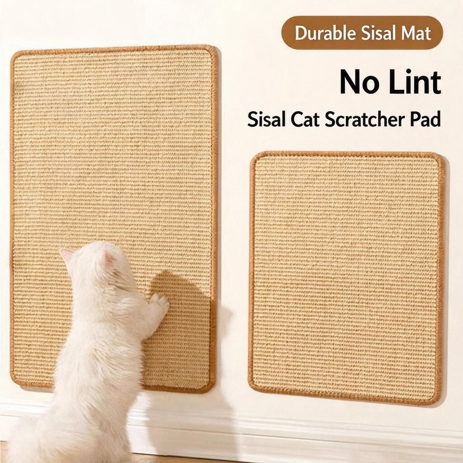 Cat Scratching Pad 30x40cm Natural Woven Sisal Furniture Guard Anti-Scratch Lounger Mat No Sticky Back Home