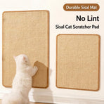 Upright Wall-Fix Cat Scratcher Panel 30x60cm Sisal Claw Filing Sheet Adhesive Strip Backing Natural Beige Couch Shield Indoor