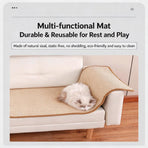 Upright Wall-Fix Cat Scratcher Panel 30x60cm Sisal Claw Filing Sheet Adhesive Strip Backing Natural Beige Couch Shield Indoor