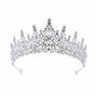 Sparkling White Crystal Silver Tiara Elegant Hair Jewellery for Wedding Photoshoot Pageant Stage Adults Halloween 1pc