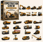 Christmas Advent Calendar Construction Vehicle Blind Box 24 Days Excavator Toy Set 26x18x3cm 3mm Acrylic Accessories Xmas Gift