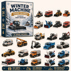Winter Snow Machine Surprise Box 24 Snowplow Gritter Models Acrylic Desk Ornament Set 26x18x3cm 3mm Xmas Countdown Gift