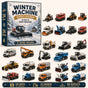 Winter Snow Machine Surprise Box 24 Snowplow Gritter Models Acrylic Desk Ornament Set 26x18x3cm 3mm Xmas Countdown Gift