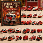 Firefighting Vehicles Edition B Ladder Truck Blind Box 24 Acrylic Vehicle Cut-Outs Pull-Out Tray Calendar 26x18x3cm 3mm Thick Display Gift