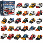 24 Days of Snowplow Trucks Countdown Box 26x18x3cm 3mm Acrylic Stand Winter Road Crew Model Reveal Collection for Him