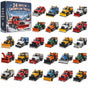 24 Days of Snowplow Trucks Countdown Box 26x18x3cm 3mm Acrylic Stand Winter Road Crew Model Reveal Collection for Him