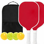 Red Pickleball Set Fibreglass Paddles 2 Player 4 Balls Black Carry Case Beginner Skill Builder Backyard Weekend Match