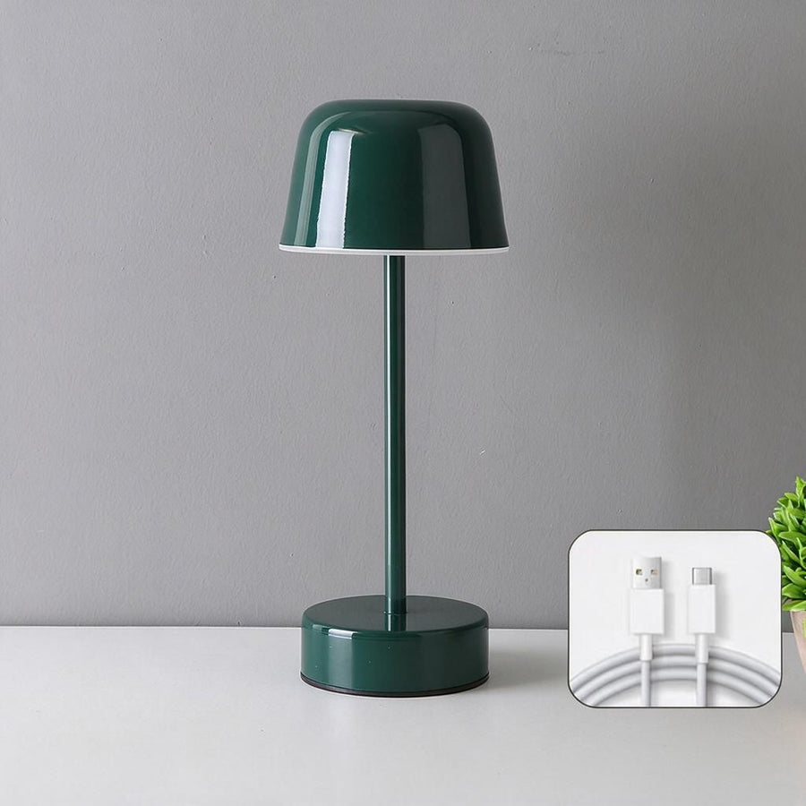 Cordless Rechargeable LED Desk Lamp Green 1200mAh USB 3W Dimmable Ambient Light Decor for Dining Bar Bedside