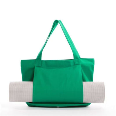 Pilates Mat Holder Open Top Canvas Tote Green Fitness Studio Class Carry Bag Lightweight Yoga Workout Gear 1pc