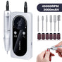 Gel Polish Remover Manicure Tool Kit White V2 1 Set 6 Bits USB Rechargeable 45000RPM Nail Drill