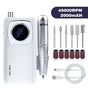 2000mAh Cordless Nail Grinder White V4 LED RPM Screen 6 Drill Bits Sanding Bands USB Manicure Polisher Acrylic Gel Removal Home Use
