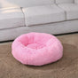 Halloween Home Gift Bright Pink 50cm Plush Round Pet Sleeping Cushion, Washable Warm Fleece Ring Nest for Kitten & Small Dog Relax