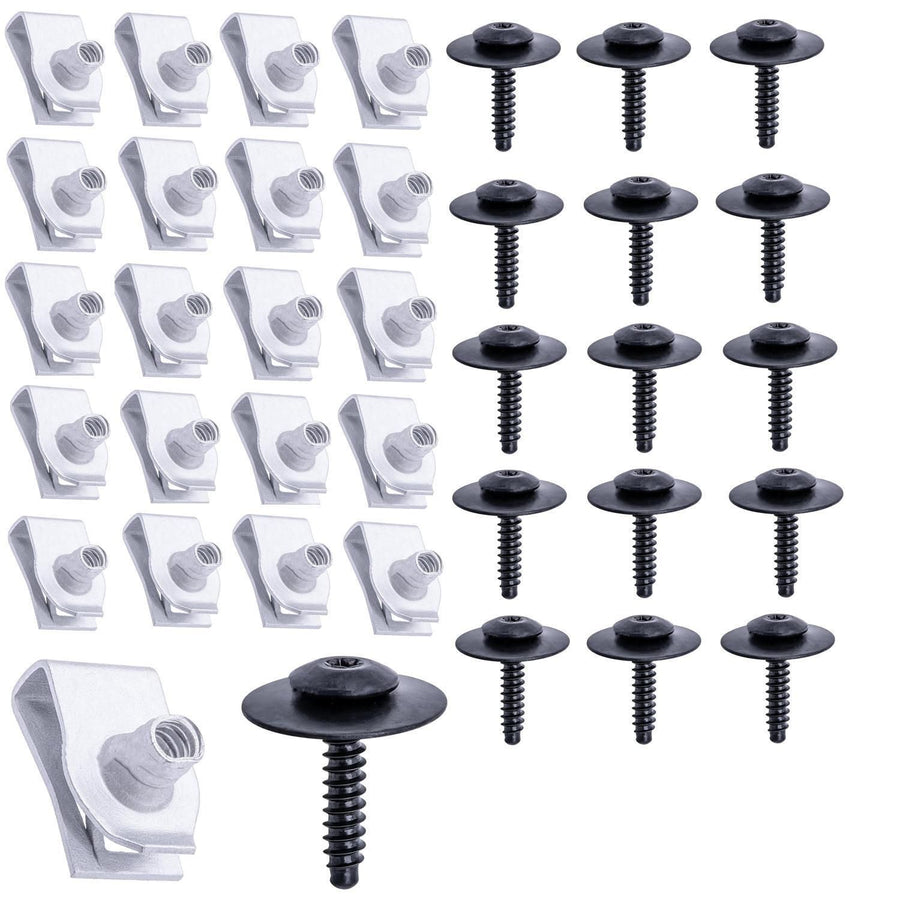 Car Bumper Screws & U Nuts 20PCS