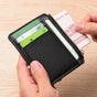 2Pcs 6 Slots Large Capacity Zipper Card Holder,Waterproof & Scratch Resistant,Compact-Black