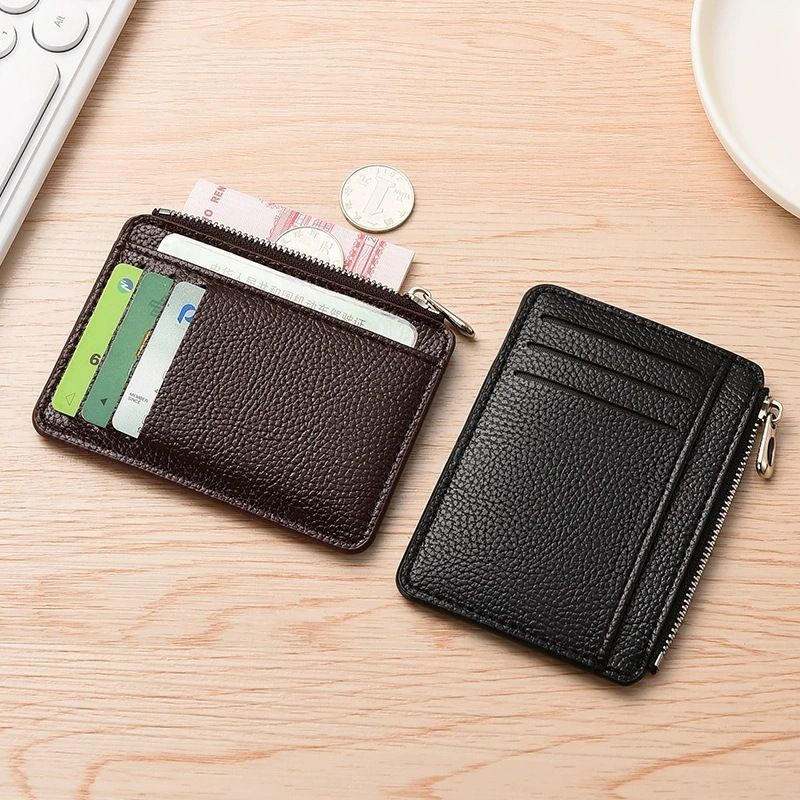 2Pcs 6 Slots Large Capacity Zipper Card Holder,Waterproof & Scratch Resistant,Compact-pink