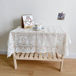 2 Pack White Lace Tablecloth 120×120cm
