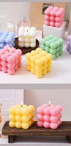 3Pcs pink Rubik's Cube Scented Candle Home Decor Ornaments