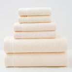 Combed Cotton Towel Set for Bath, Hand and Face, Off White