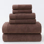 Combed Cotton Towel Set for Bath, Hand and Face, Dark Brown