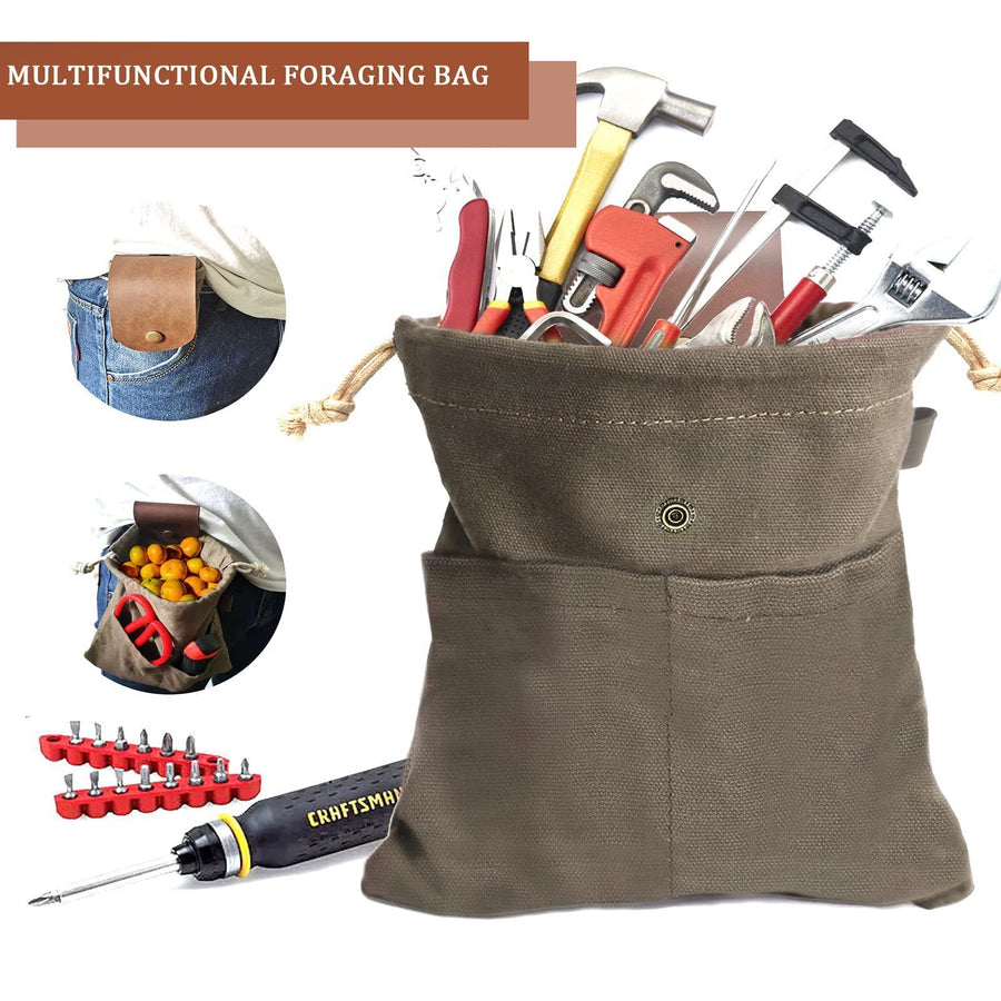 Foraging Pouch, Army Green with 2 Small Pockets