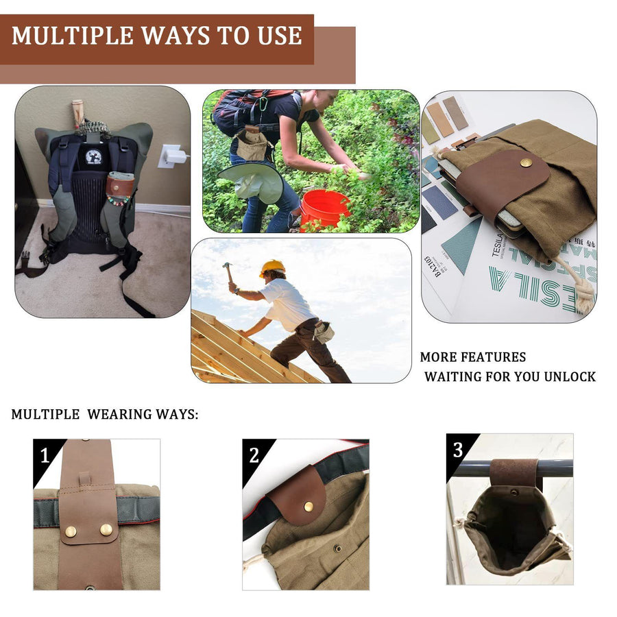 Foraging Pouch, Army Green with 2 Small Pockets
