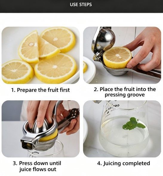 Small Stainless Steel Lemon Squeezer with Long Handle
