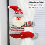2Pcs Christmas White Hat Gingerbread Man Curtain Tiebacks
