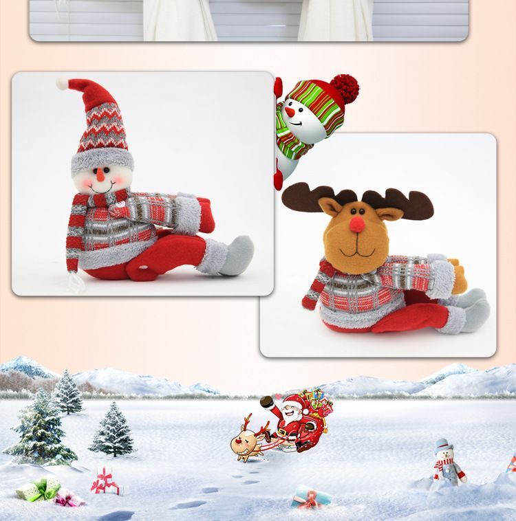 2Pcs Christmas White Hat Gingerbread Man Curtain Tiebacks