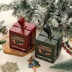 2pcs Side Handle Round Christmas Box - Green