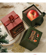 2pcs Side Handle Round Christmas Box - Green