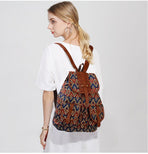 Canvas Backpack, Rhombus Pattern
