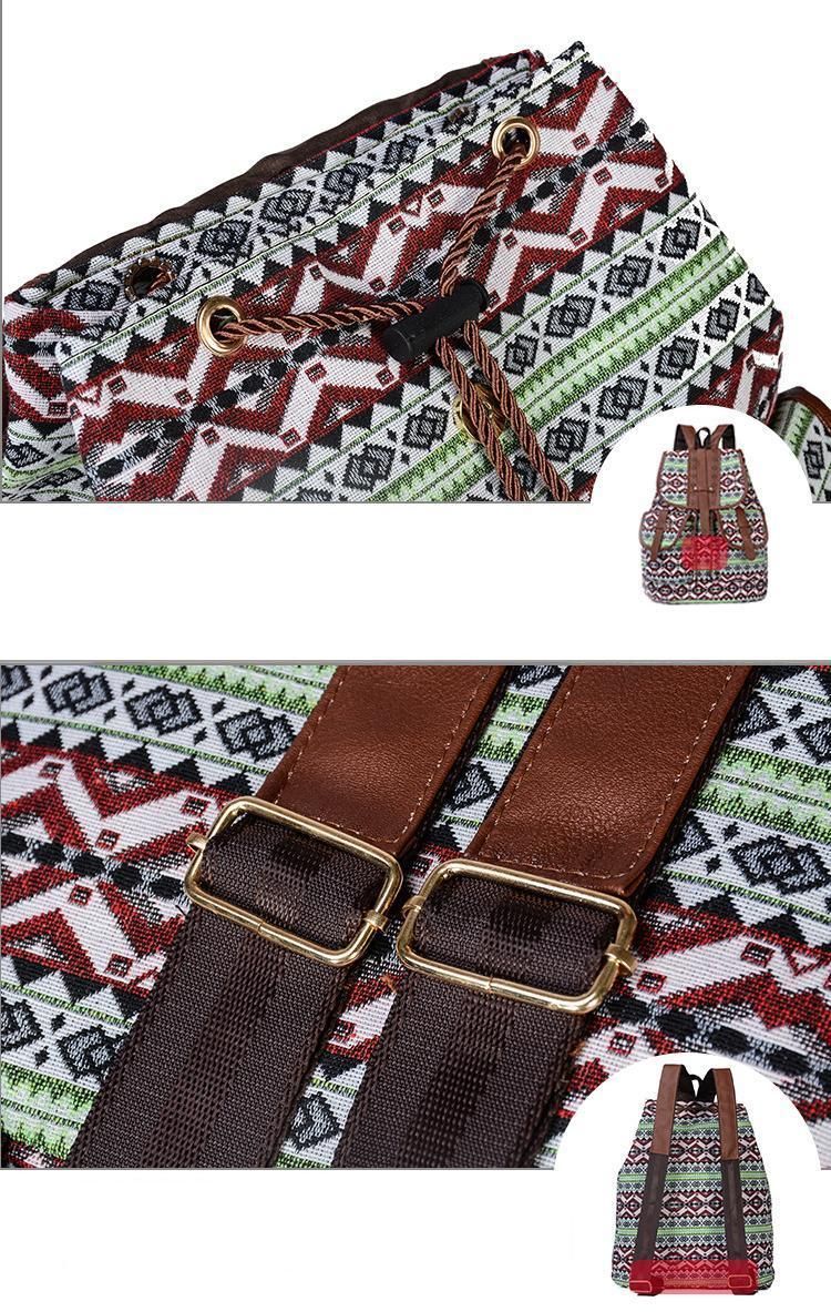 Canvas Backpack, Plaid Pattern