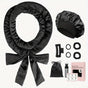 Black Satin No Heat Sleep Hair Curler 9Pcs Gift Set
