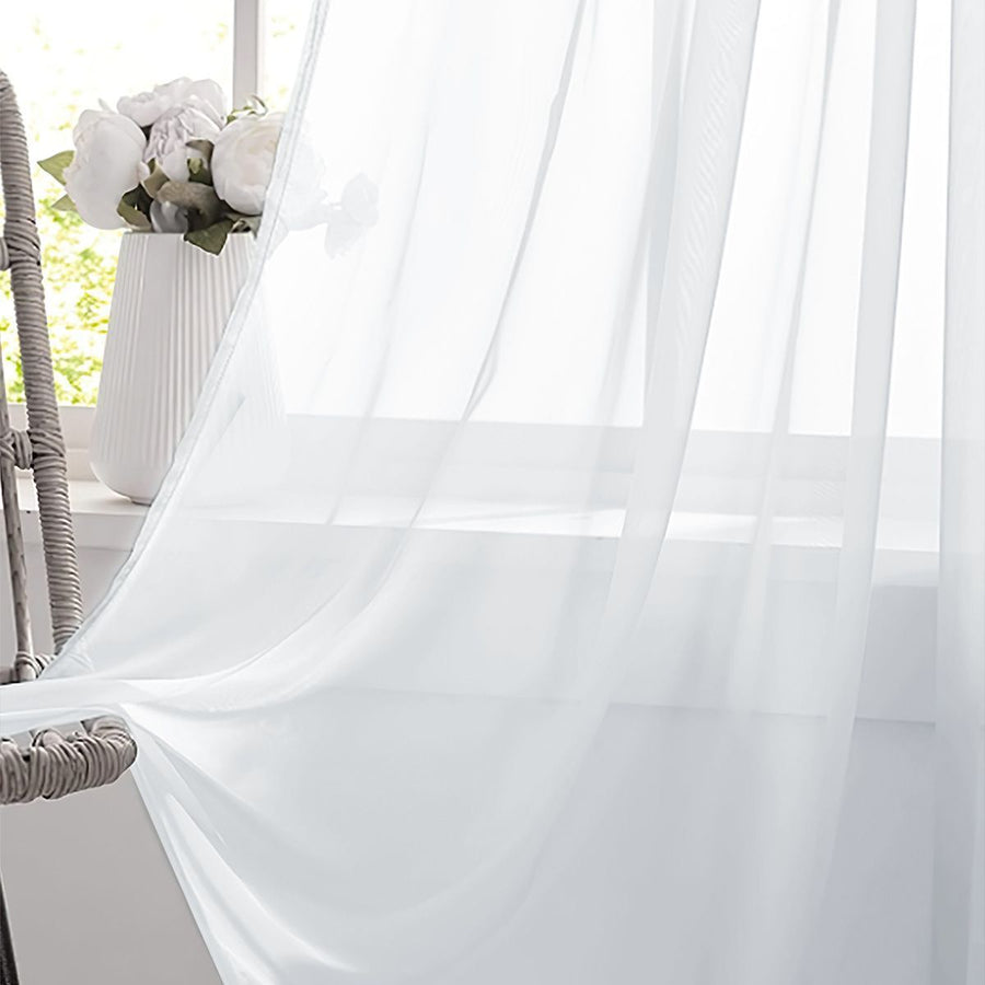 grey Light Transparent Window Sheers, 2 Pieces, Multiple Sizes Available