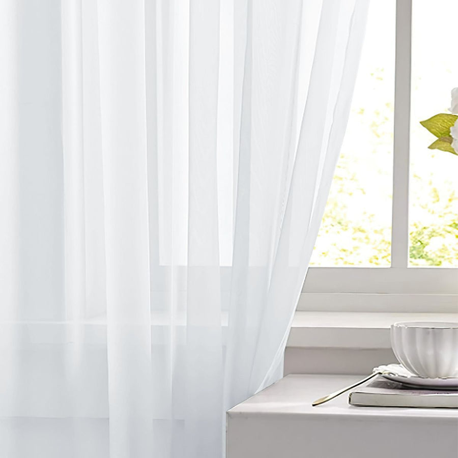 grey Light Transparent Window Sheers, 2 Pieces, Multiple Sizes Available