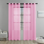 Pink Light Transparent Window Sheers, 2 Pieces, Multiple Sizes Available