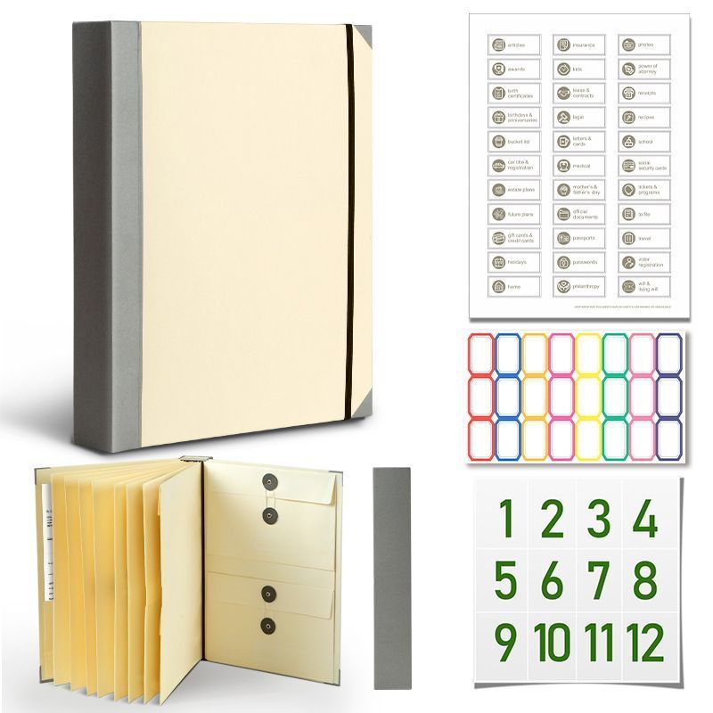 Document Organizer for Important Papers Thickened Beige